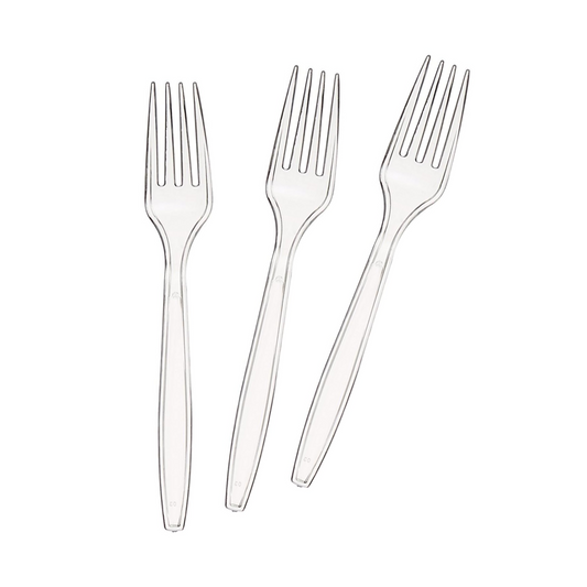 Mermaid Theme Clear Plastic Cutlery Set (Forks)