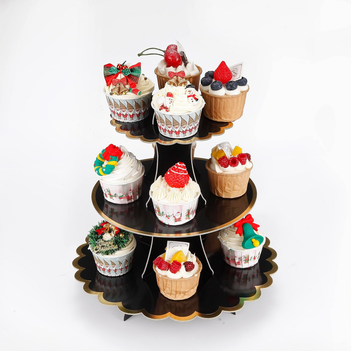3-Tier Lace Trim Dessert Cupcake Stand