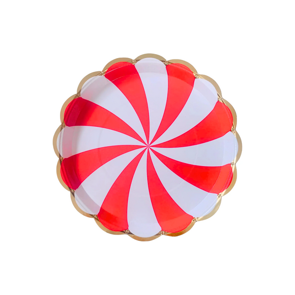 Red Swirl 7 Inch Paper Plates Set