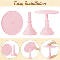 Load image into Gallery viewer, Theme Pink Round Metal Cake Stands Set
