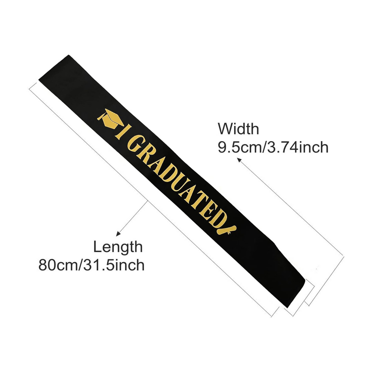 Graduation Sash with Gold Letter I Graduated