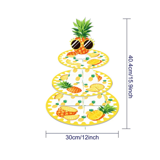 3-Tier Hawaiian Fruit Pineapple Cupcake Stand