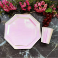Load image into Gallery viewer, Pink Holographic 9 Inch Paper Plates Set
