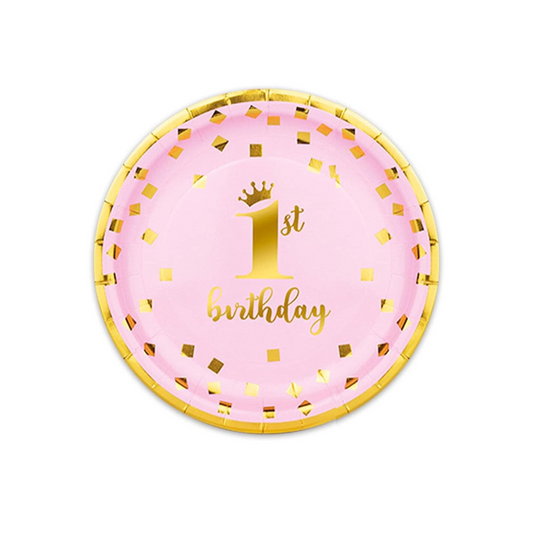 First Birthday Decorations 9 Inch Paper Plates Set