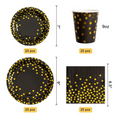 Load image into Gallery viewer, Gold and Black Theme Party Dinnerware Set
