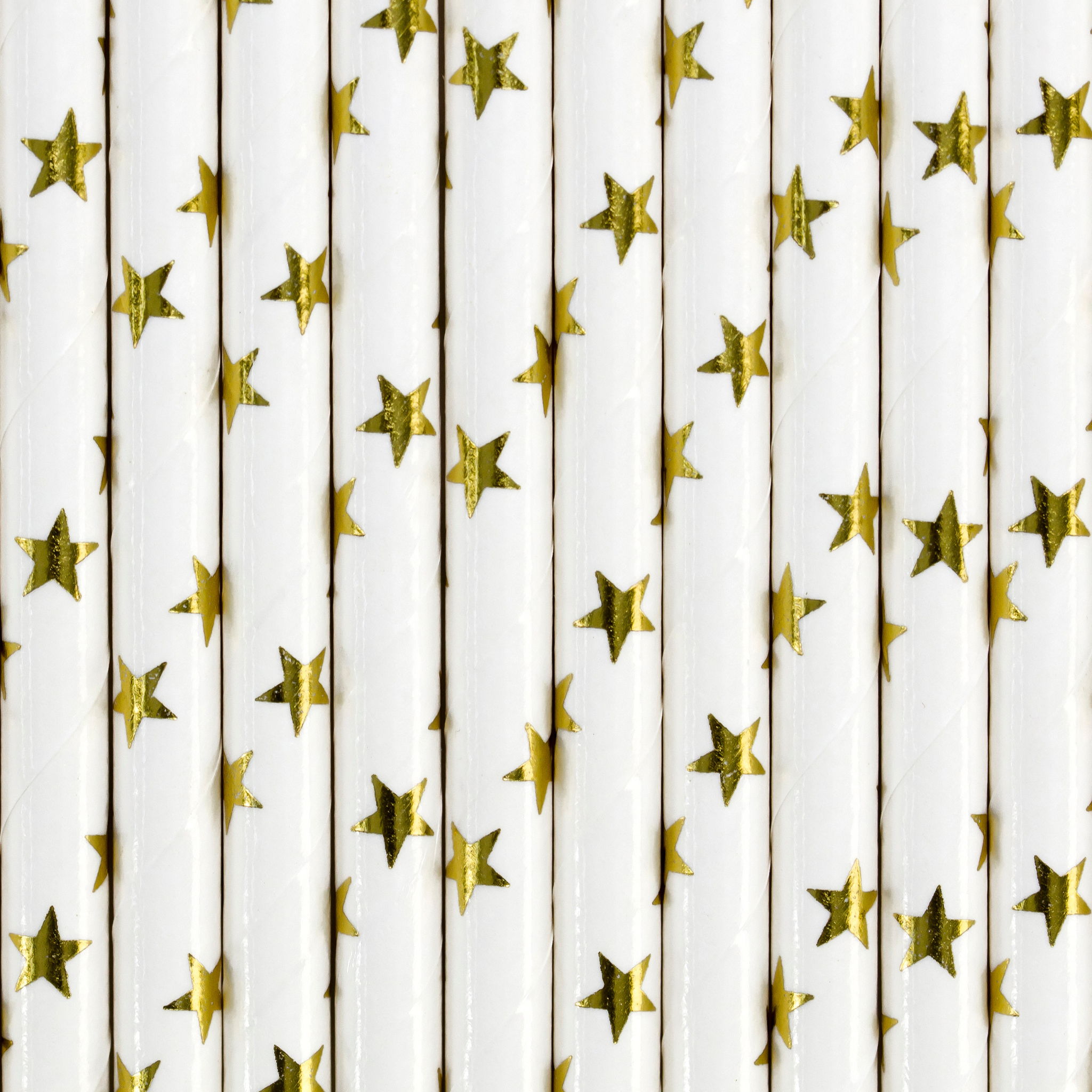 Golden Shimmer Paper Straws Set