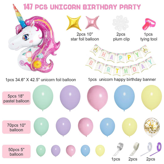 Unicorn Birthday Balloon Arch Decorations