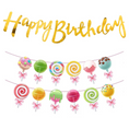 Load image into Gallery viewer, Gold Happy Birthday Lollipop Garland
