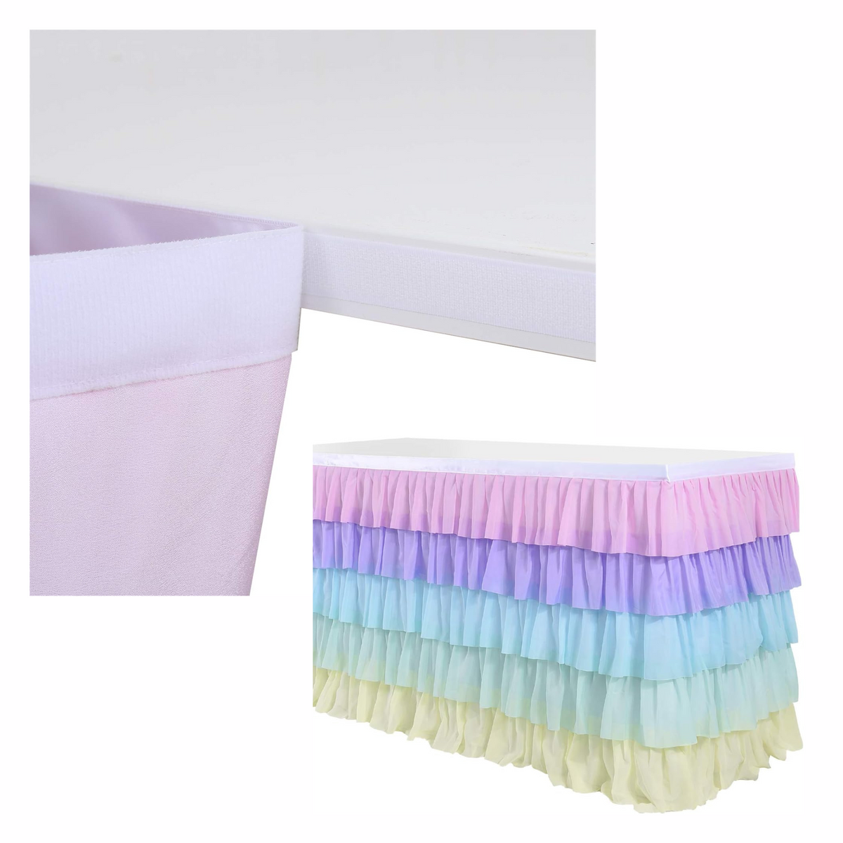 Pastel Rainbow Table Skirt