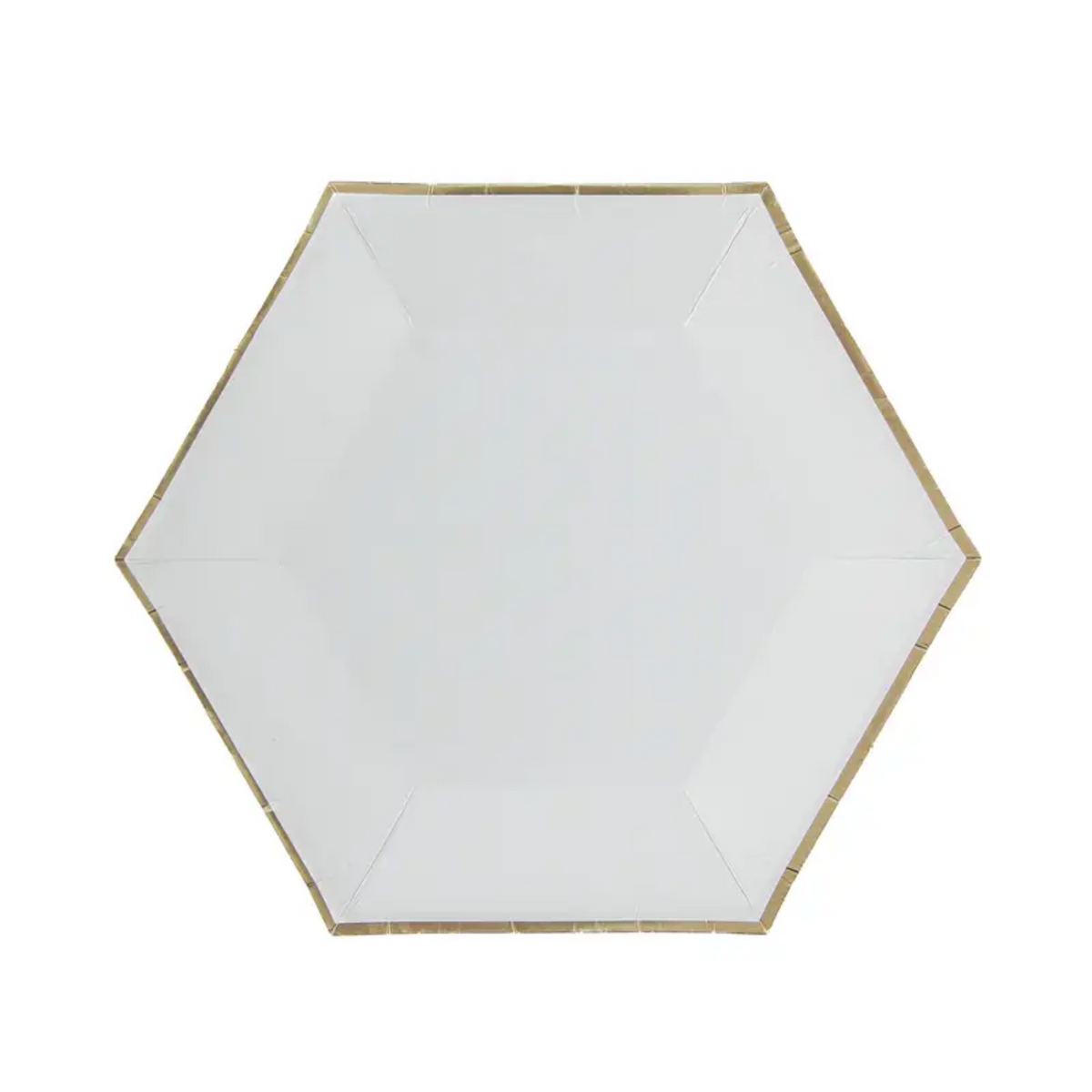 Bronzing White Hexagon Tableware Set