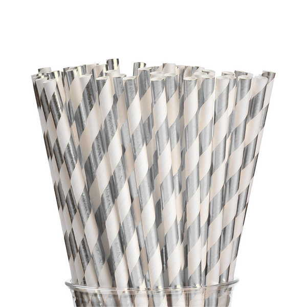 Carousel Stripe Party Theme Paper Straws Set (Blue)