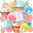 Load image into Gallery viewer, Candy Land Theme Hanging Paper Decorations Set
