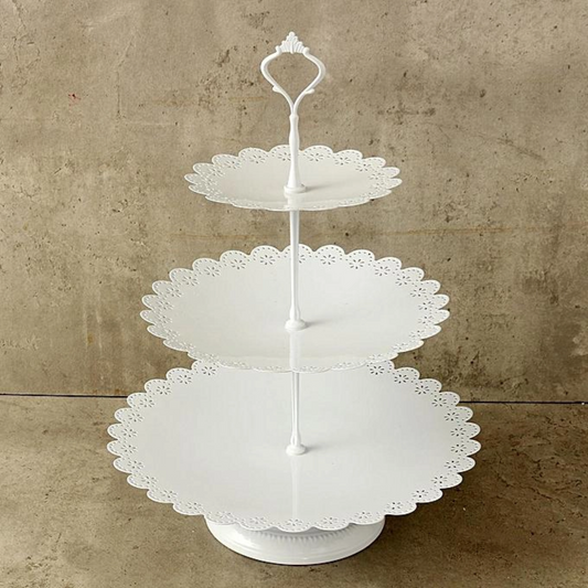 White Gold Crystal Cake Stands Set