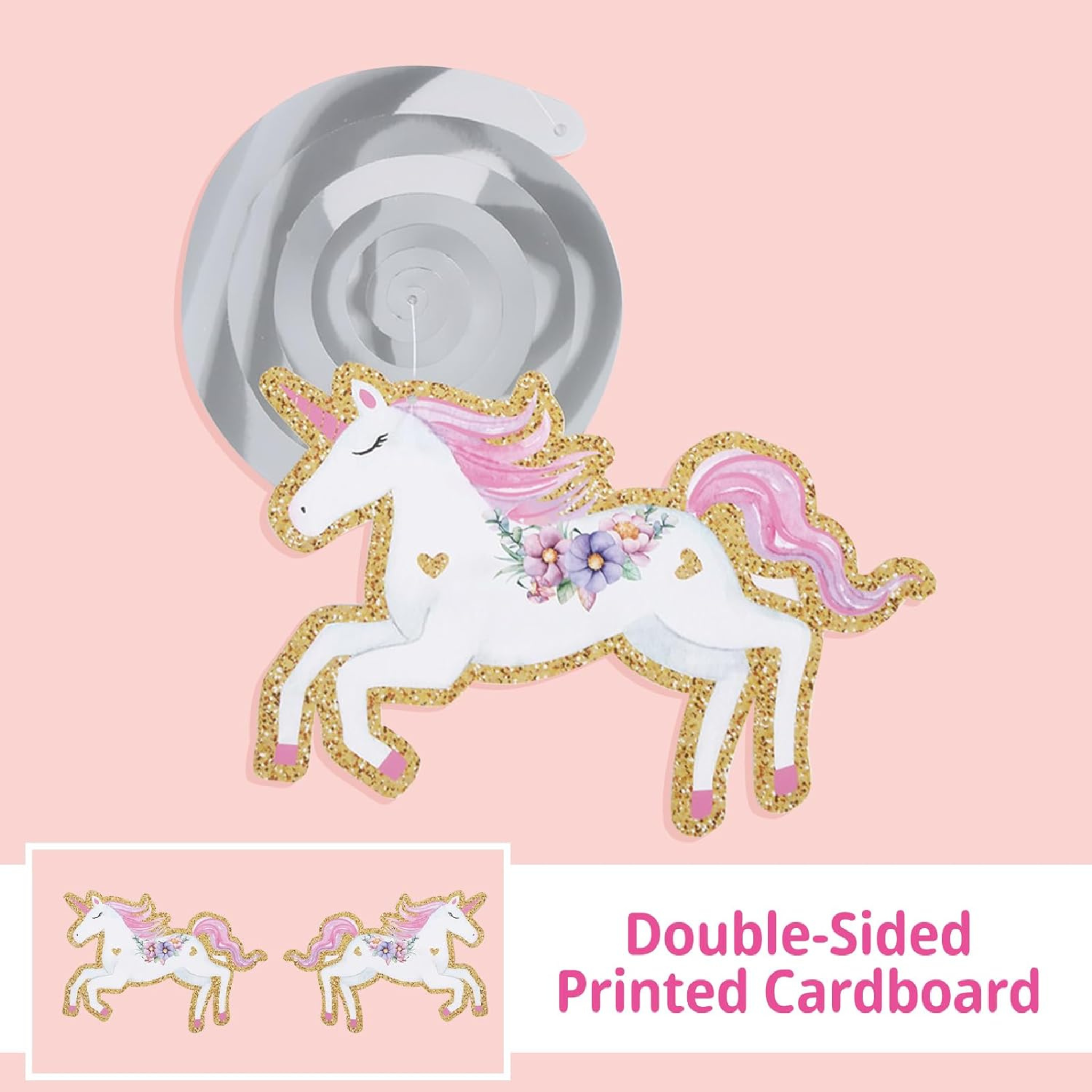 Unicorn Hanging Swirls Party Decoration Set