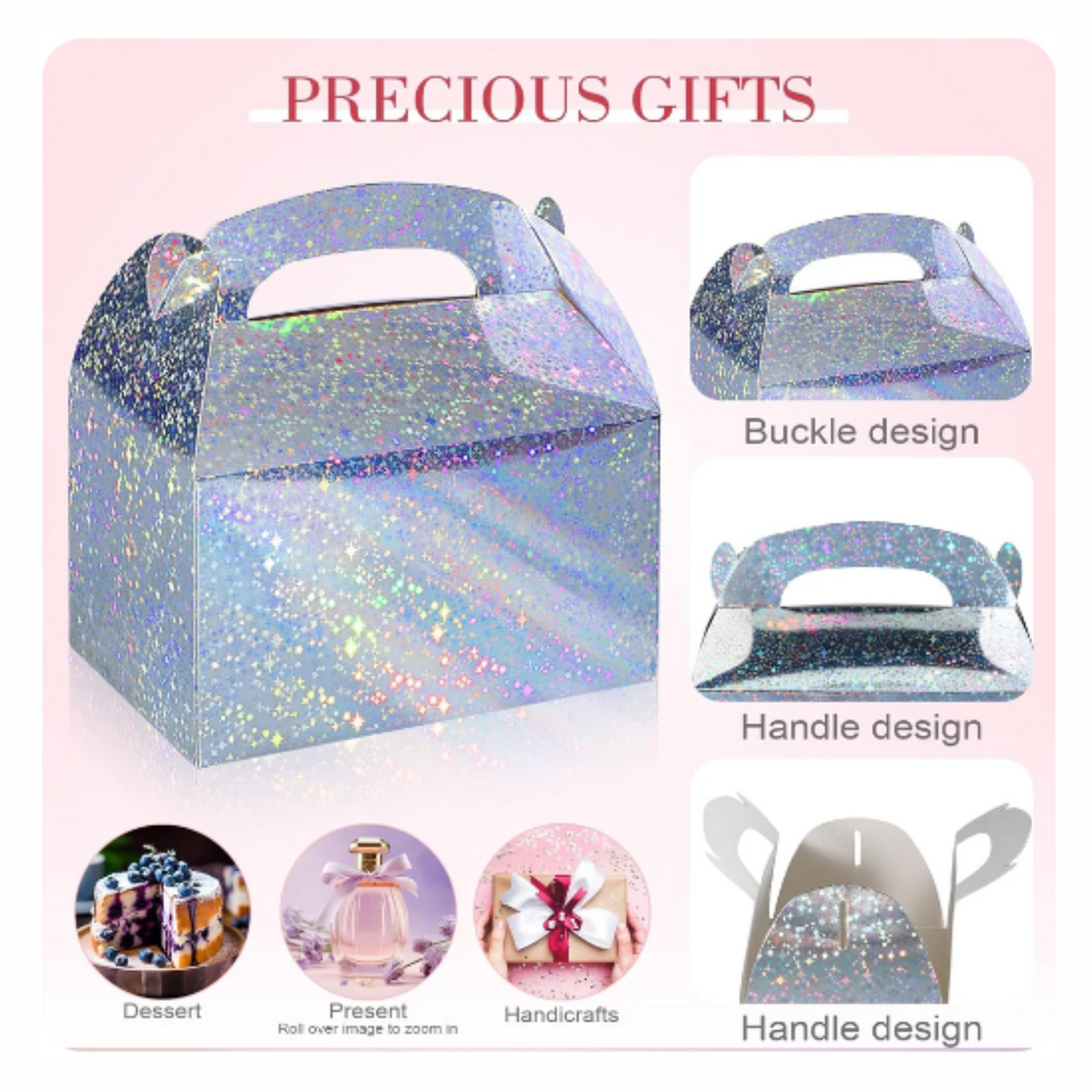 Metallic Iridescent Gift Boxes Set 16.5x9x8cm