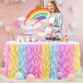 Load image into Gallery viewer, Candy Land Theme Rainbow Tulle Curly Willow Table Skirt
