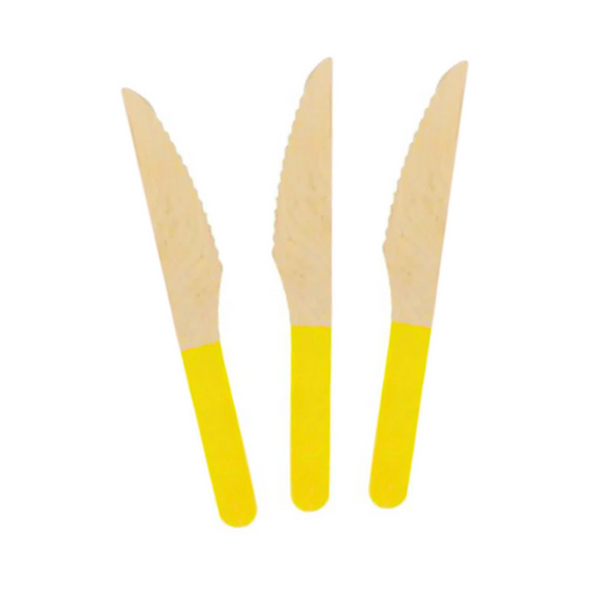 Yellow Wooden Cutlery Set (Knives)