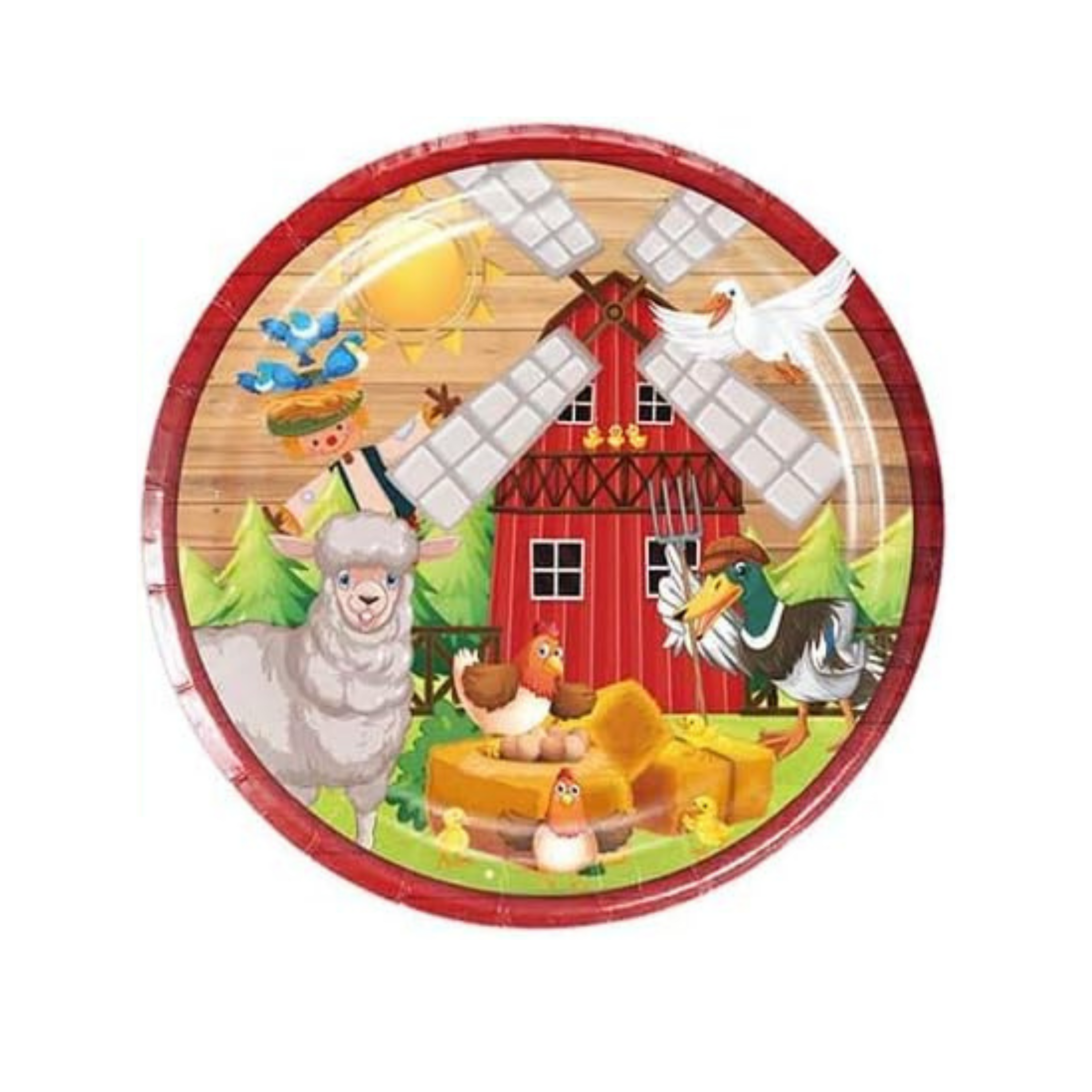 Farm Theme Birthday Party 9 Inch Paper Plates Set