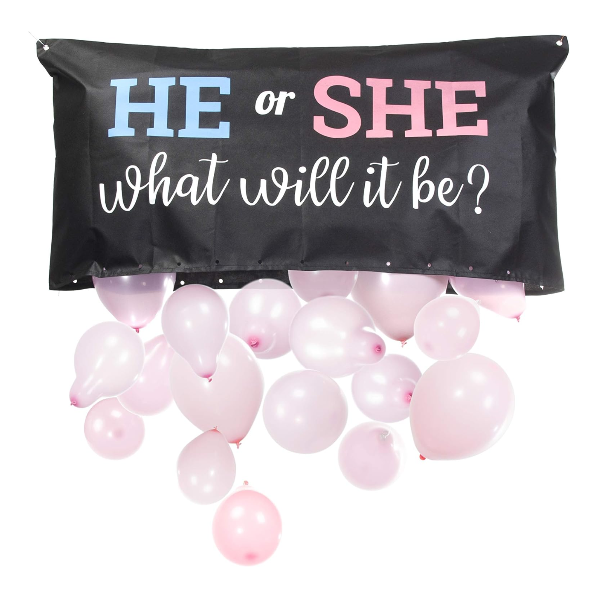 He or She Gender Reveal Balloon Drop Bag Set