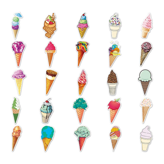 Trendy Waterproof Ice Cream Vinyl Stickers Set