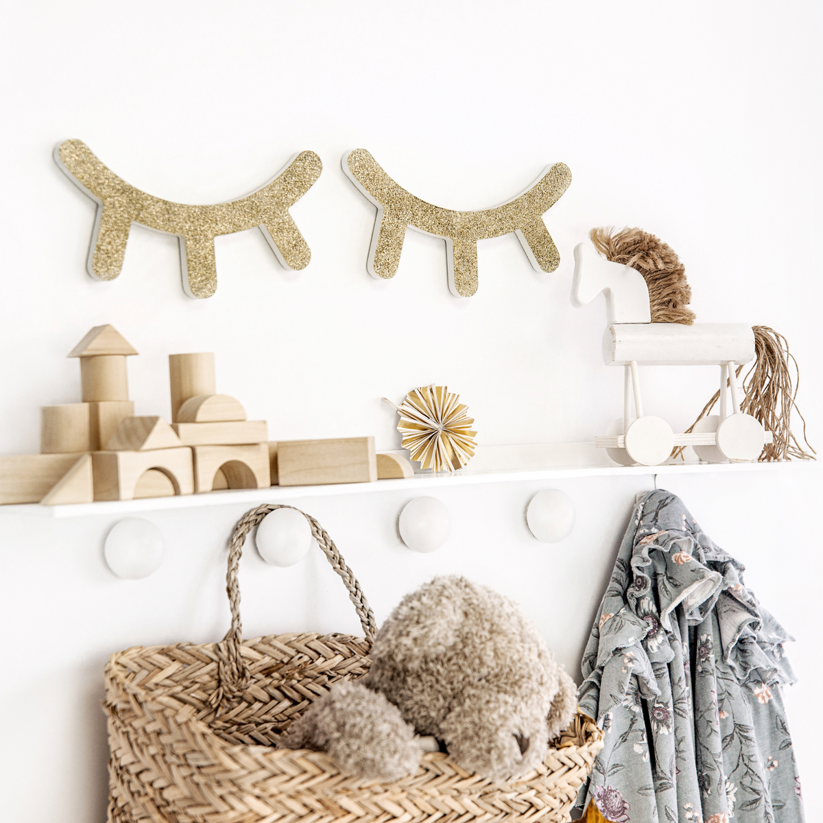 Golden Sleeping Eyes Wall Decoration