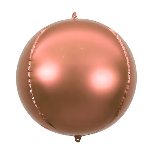 4D Round Orbz Foil Balloons 22 Inch (Rose Gold)