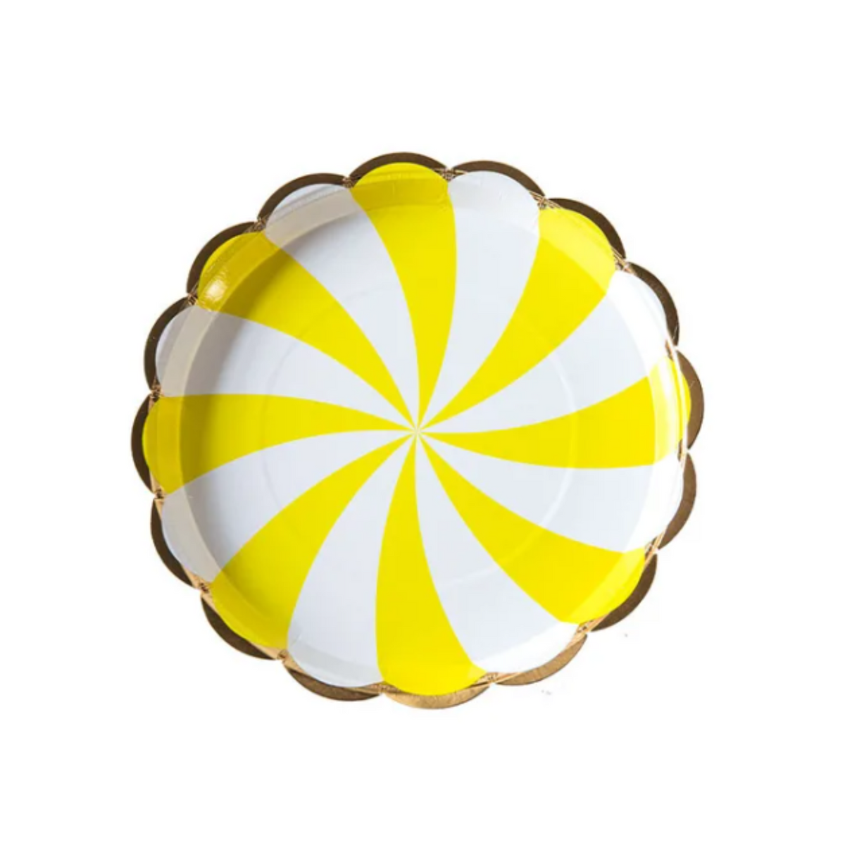 Yellow Swirl 7 Inch Paper Plates Set