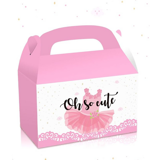 Pink Ballerina Party Goodie Favor Boxes Set