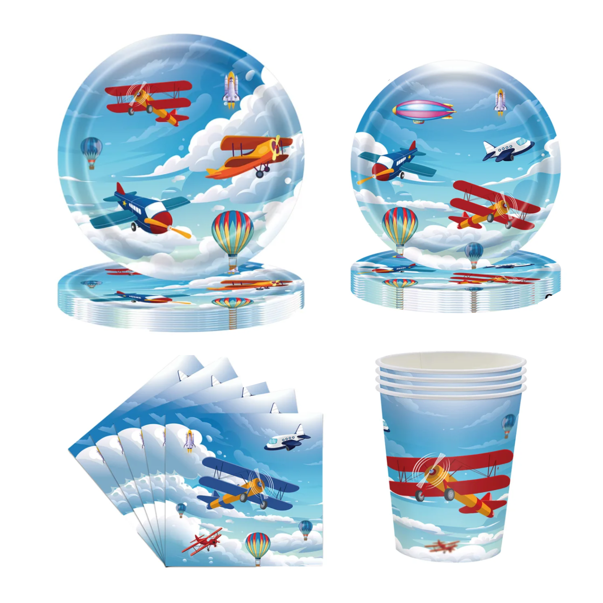 Airplane Theme Party Tableware Set