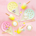 Load image into Gallery viewer, Ice Cream Theme Birthday Party Tableware Set (Yellow)
