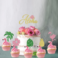 Load image into Gallery viewer, Flamingo Theme Cupcake Toppers Set
