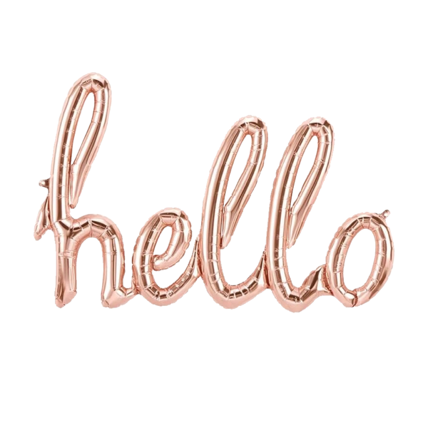 Rose Gold "Hello" Word Foil Balloon (Non-Inflated)
