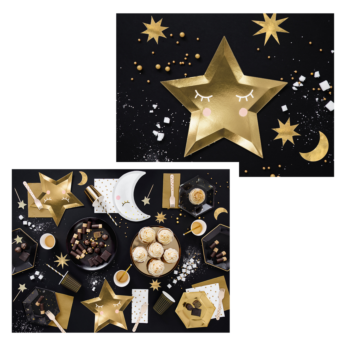 Unicorn Star-Shaped Paper Plates Set
