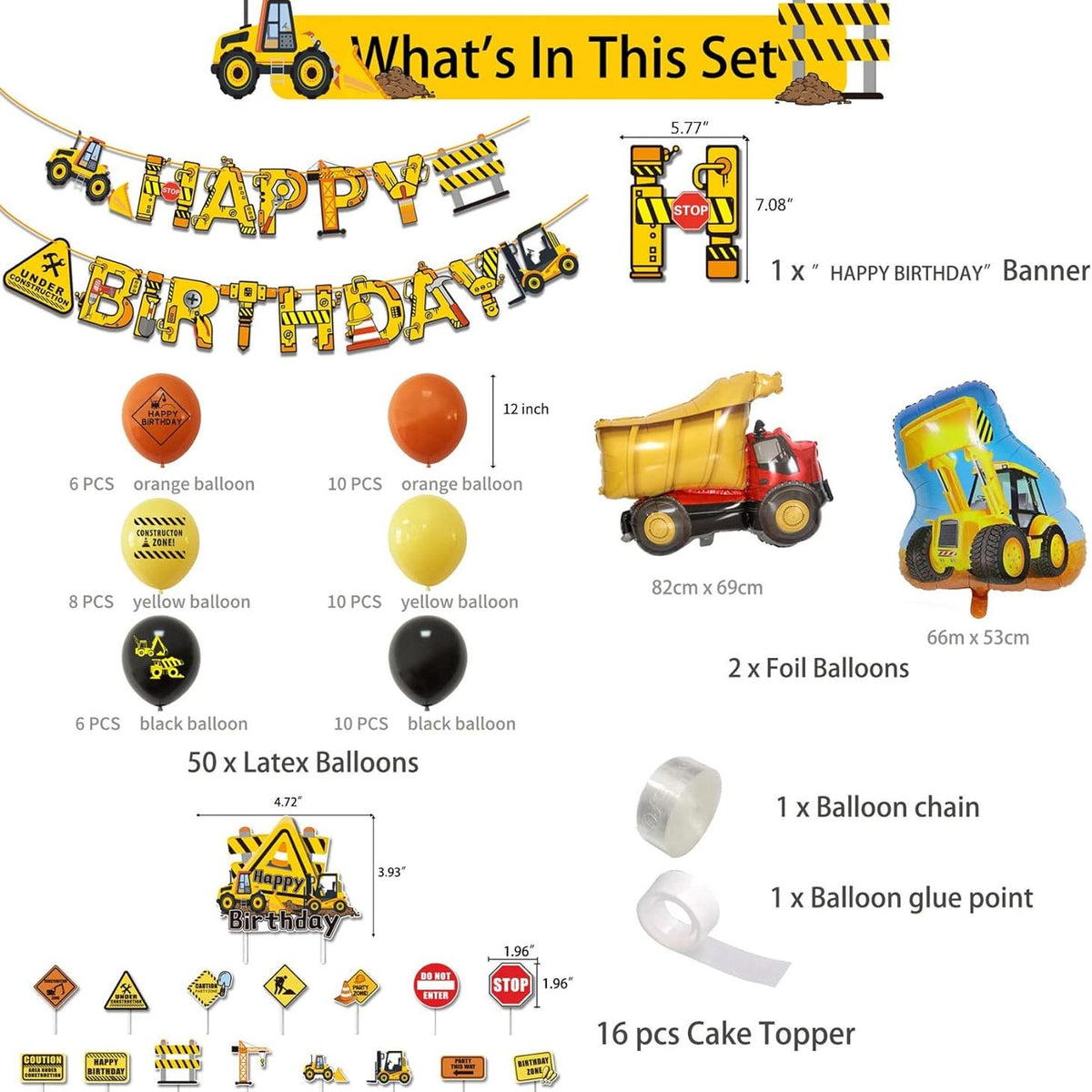Construction Themed Party Balloon Decorations