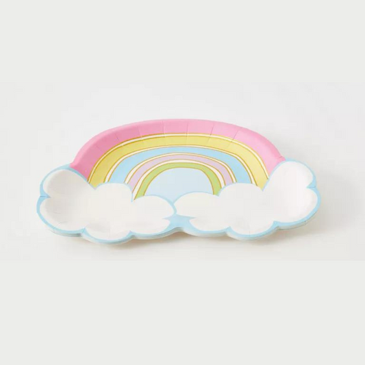 Rainbow Cloud Paper Plates Set