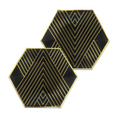 Load image into Gallery viewer, Black & Gold Hexagon Plates Set
