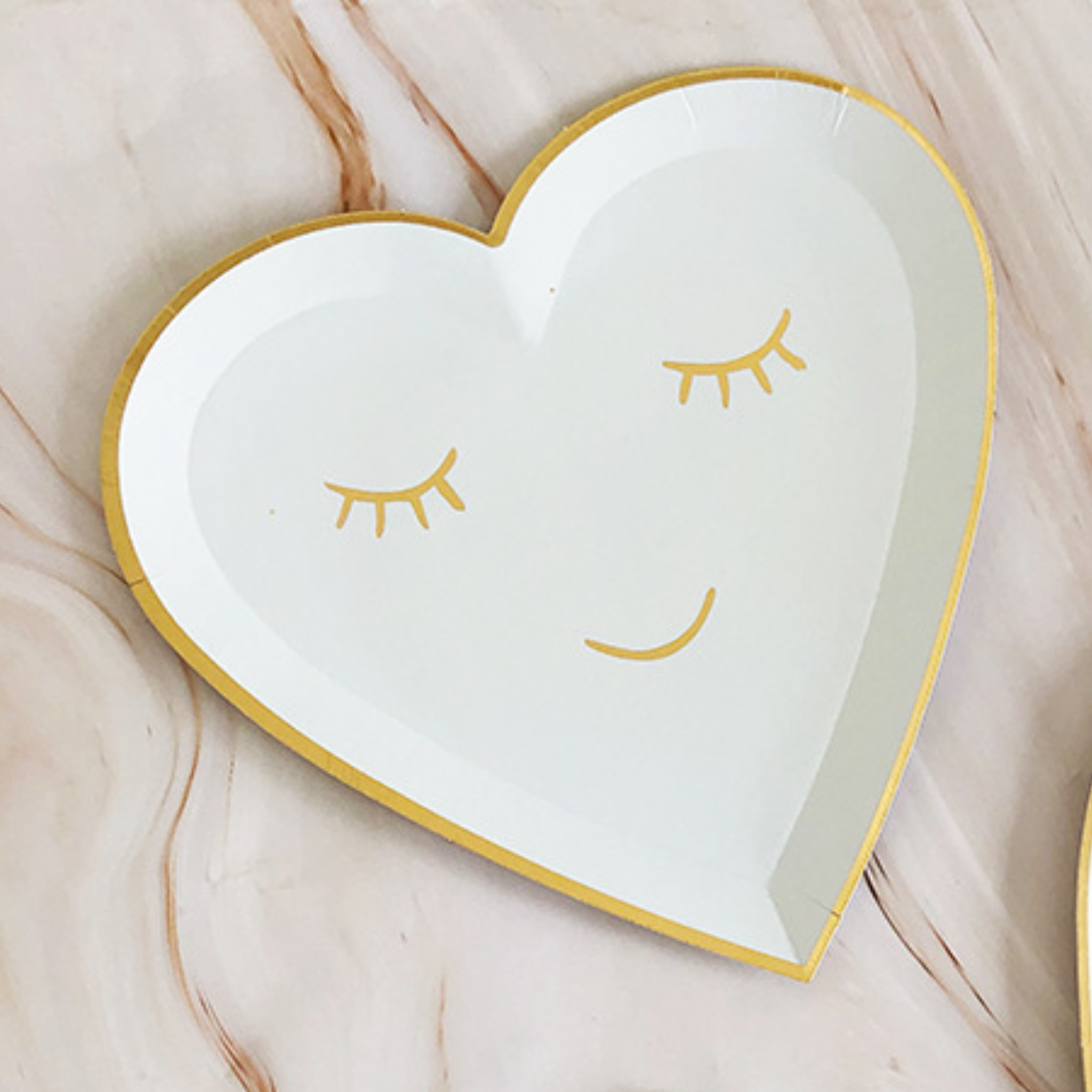 Baby Blue Heart-Shaped 9 Inch Paper Plates Set