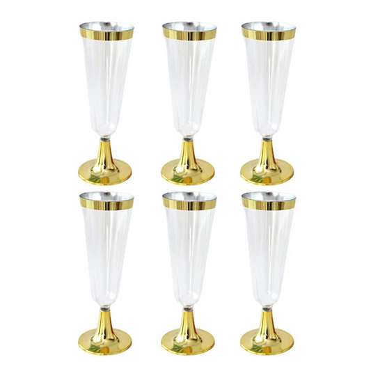 Gold Rim Transparent Plastic Cup Sets