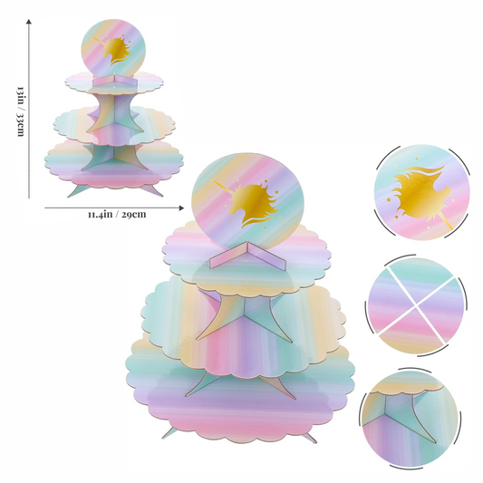 3-Tier Unicorn Theme Cup Cake Stand