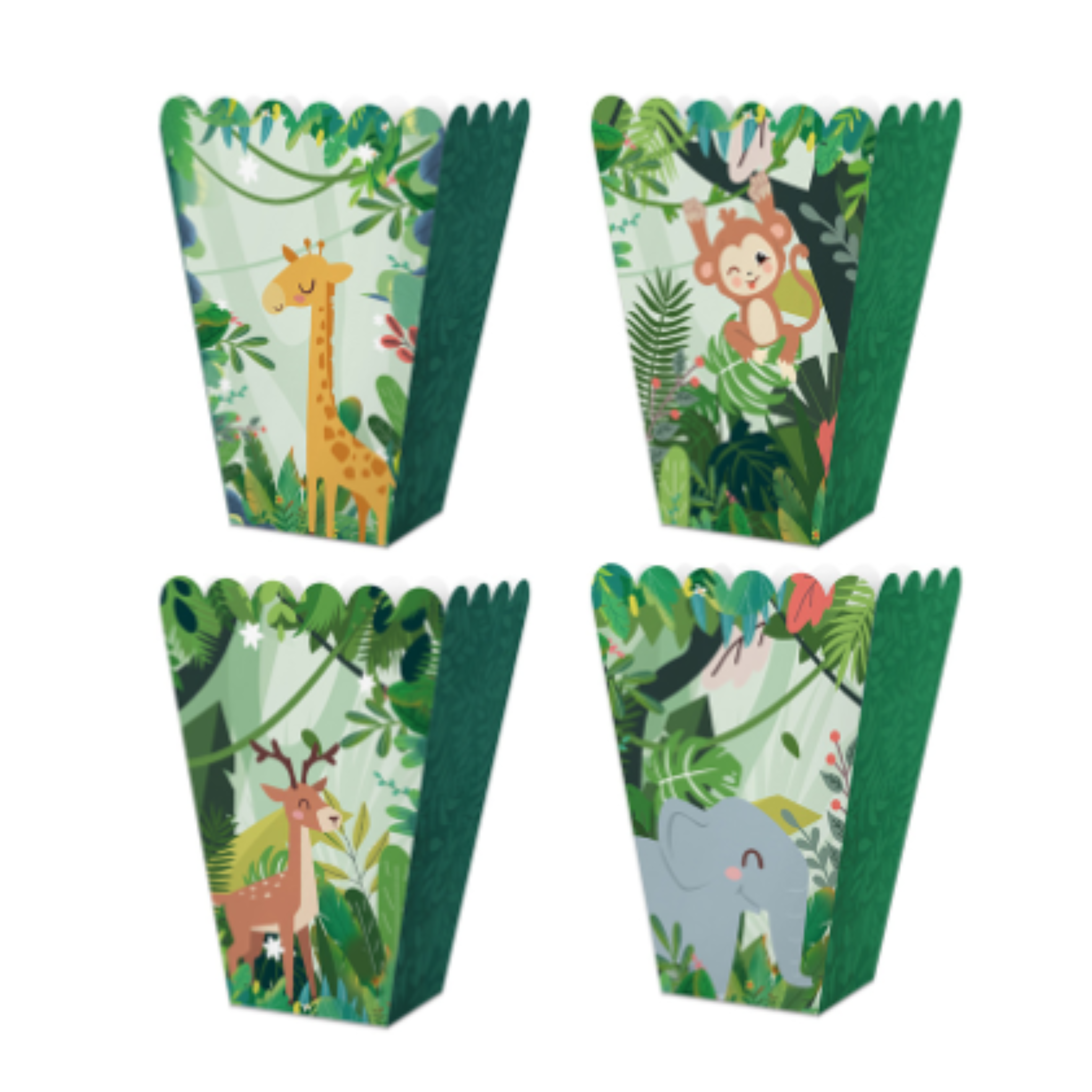 Safari Theme Party Popcorn Boxes Set