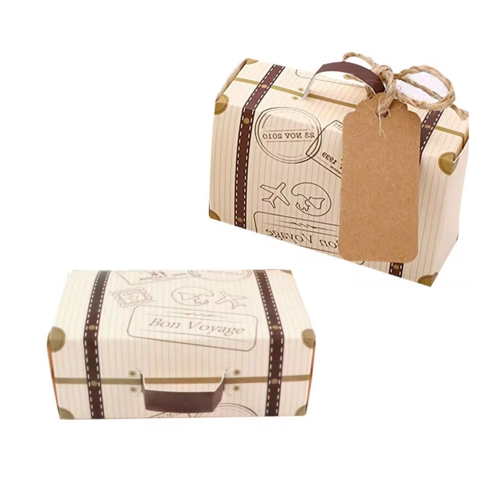 Suitcase Birthday Party Favor Boxes Set