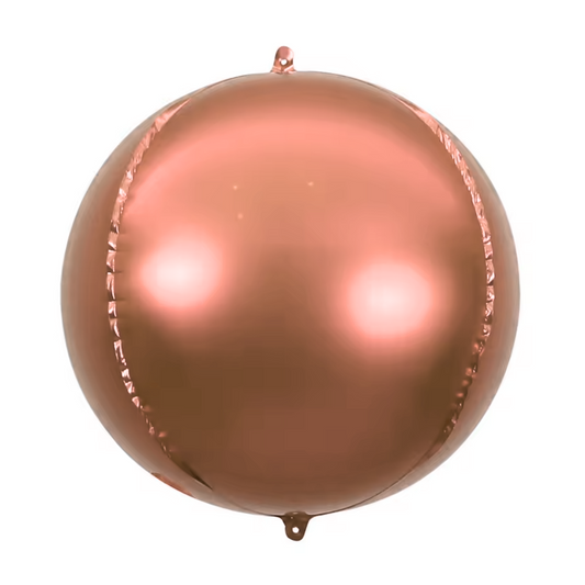 Helium 4D Round Orbz Foil Balloons 22 Inch (Rose Gold)