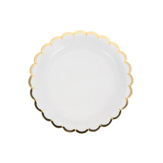 White Party 7 Inch Paper Plates Set
