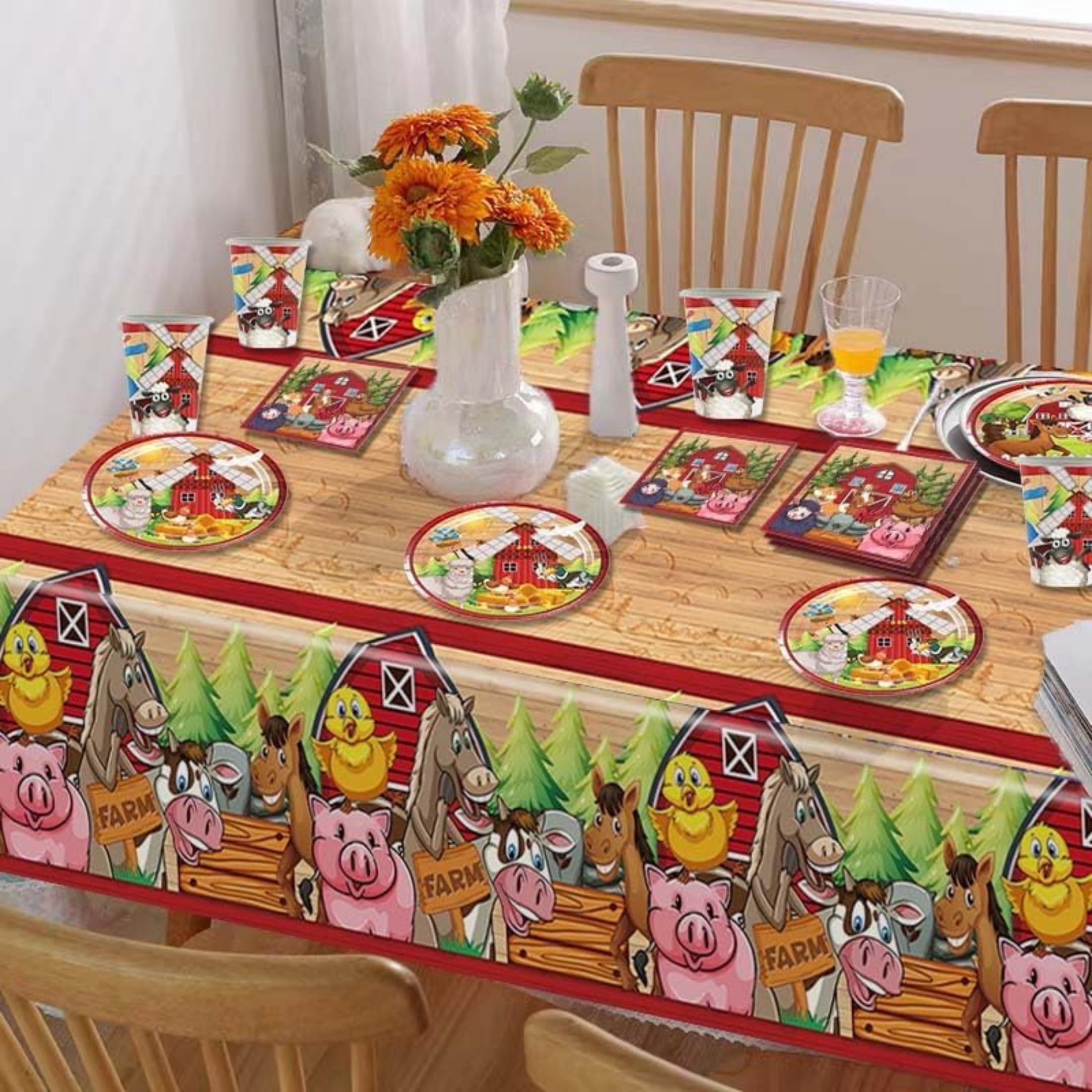 Farm Theme Birthday Party Tableware Set