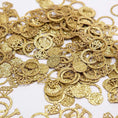 Load image into Gallery viewer, Gold Wedding Confetti (Glitter Paper Diamond Ring Hearts I DO Confetti)
