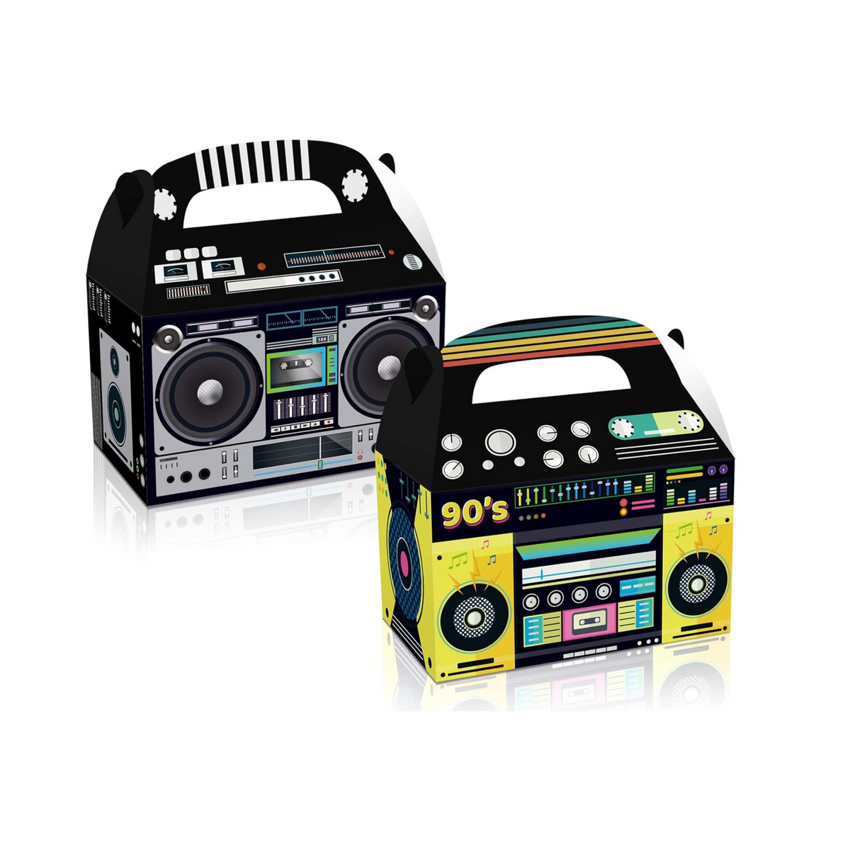 90s Theme Party Favor Boxes Retro Radio Decorations Set
