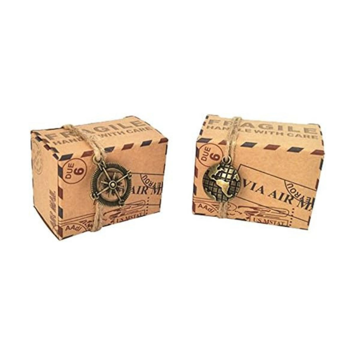 Vintage Kraft Paper Candy Favor Boxes Set
