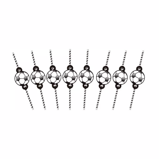 Football Theme Party Paper Straws Set