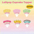 Load image into Gallery viewer, Candy Land Theme Party Cupcake Toppers Set
