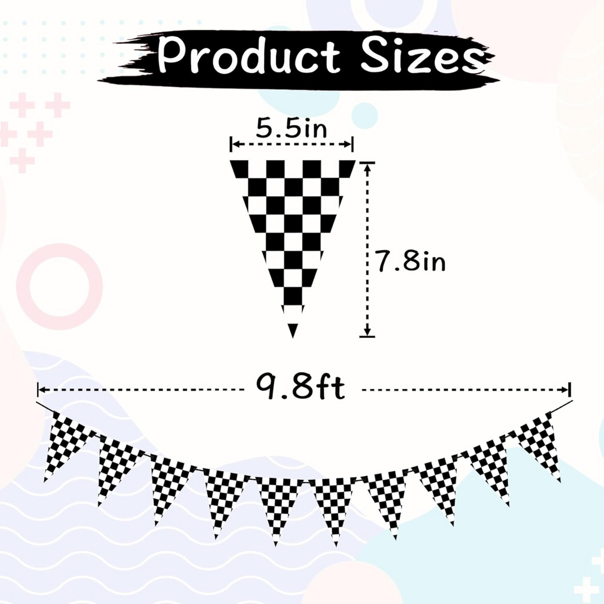 Black and White Checkered Flags Banner
